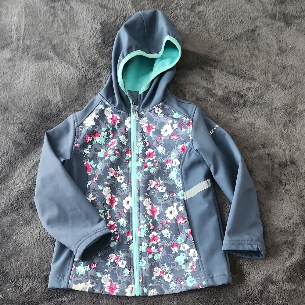 Free Country Girl's Fleece Lined Rain Jacket Size 5/6